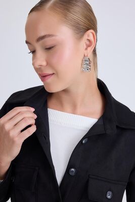 Beli Bağcıklı Kapak Cepli Düğmeli Ceket - Thumbnail (8)