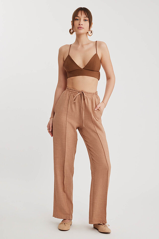 Beli Bağcıklı Lastikli Pantolon - 4