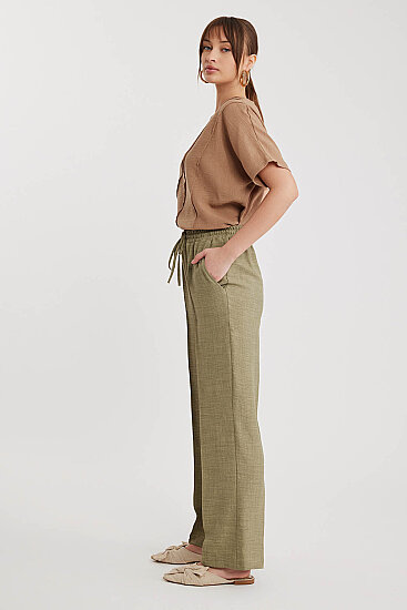 Beli Bağcıklı Lastikli Pantolon - 9