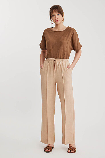 Beli Bağcıklı Lastikli Pantolon - 19