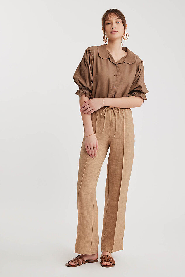 Beli Bağcıklı Lastikli Pantolon - 34