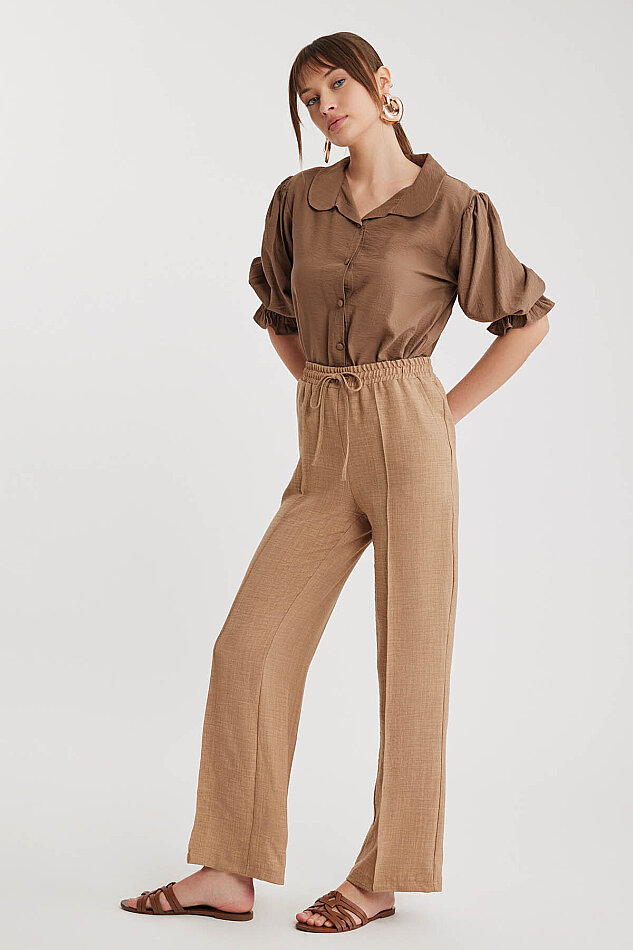 Beli Bağcıklı Lastikli Pantolon - 36