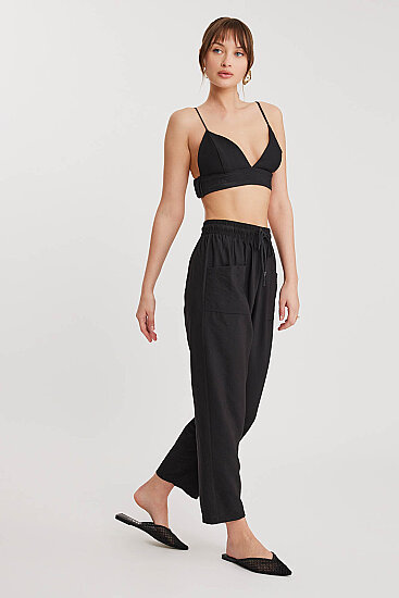 Beli Bağlamalı Çift Cep Pantolon - 12