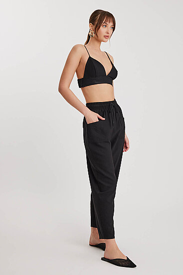 Beli Bağlamalı Çift Cep Pantolon - 13