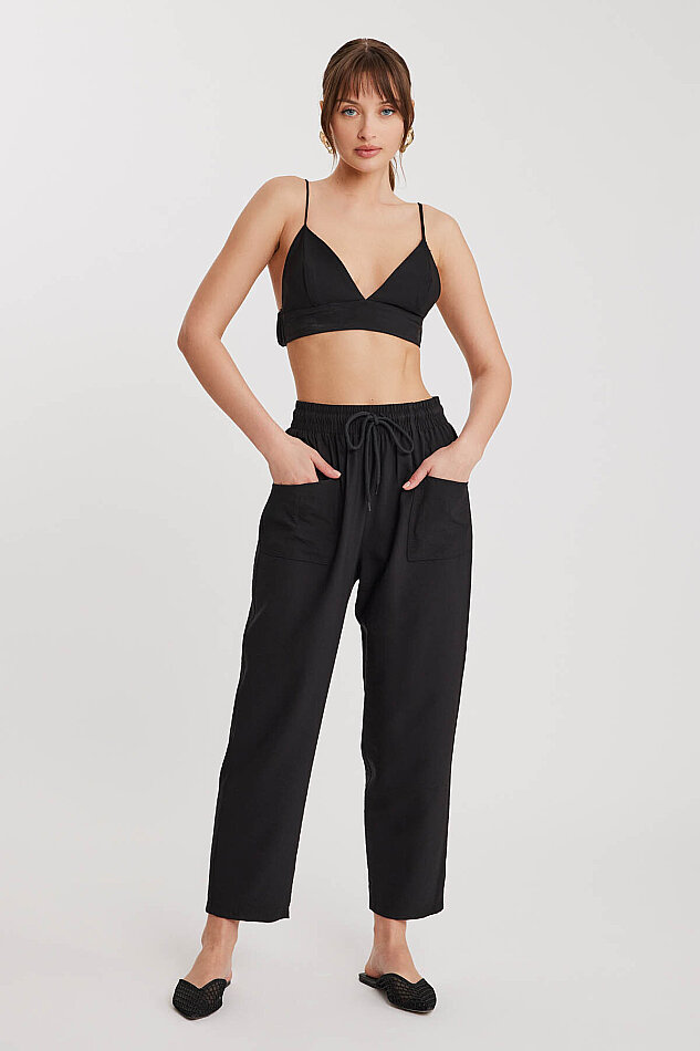 Beli Bağlamalı Çift Cep Pantolon - 14