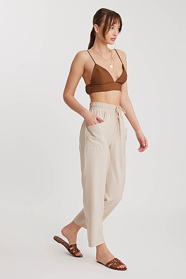 Beli Bağlamalı Çift Cep Pantolon - 19
