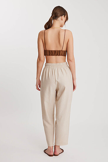 Beli Bağlamalı Çift Cep Pantolon - 20