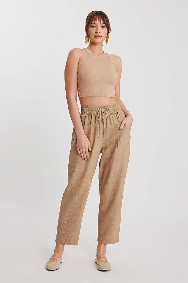 Beli Bağlamalı Çift Cep Pantolon - 22