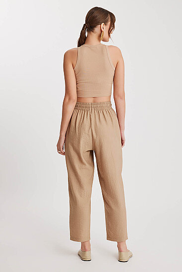 Beli Bağlamalı Çift Cep Pantolon - 25