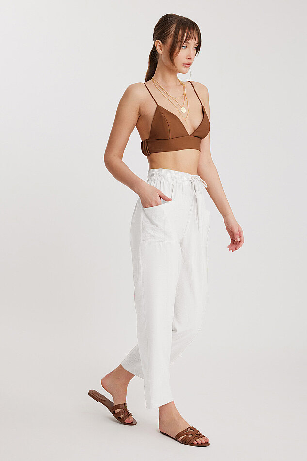 Beli Bağlamalı Çift Cep Pantolon - 29