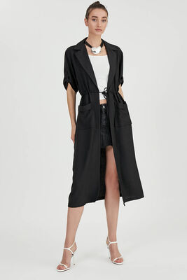 VİTRİN - Beli Bağlamalı Çift Cep Salaş Hırka