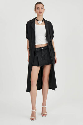 Beli Bağlamalı Çift Cep Salaş Hırka - Thumbnail (2)