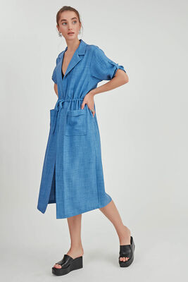 Beli Bağlamalı Çift Cep Salaş Hırka - Thumbnail (8)