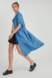 Beli Bağlamalı Çift Cep Salaş Hırka - 10