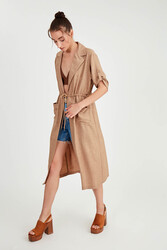 Beli Bağlamalı Çift Cep Salaş Hırka - 19