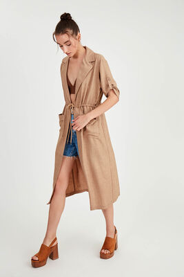 Beli Bağlamalı Çift Cep Salaş Hırka - Thumbnail (18)