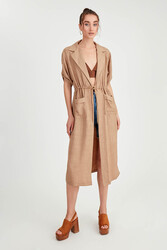 Beli Bağlamalı Çift Cep Salaş Hırka - 20