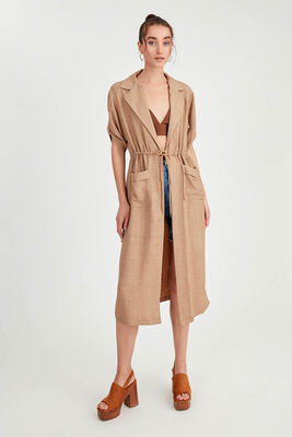 Beli Bağlamalı Çift Cep Salaş Hırka - Thumbnail (19)