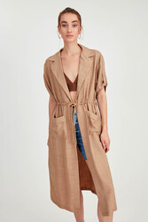 Beli Bağlamalı Çift Cep Salaş Hırka - 21