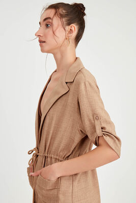 Beli Bağlamalı Çift Cep Salaş Hırka - Thumbnail (22)