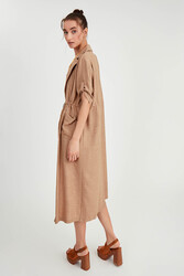 Beli Bağlamalı Çift Cep Salaş Hırka - 24