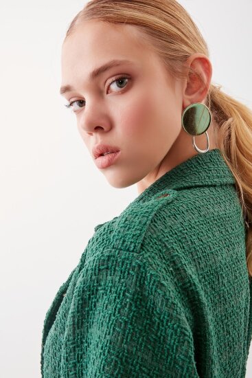 Beli Büzgü Detaylı Ceket - 3