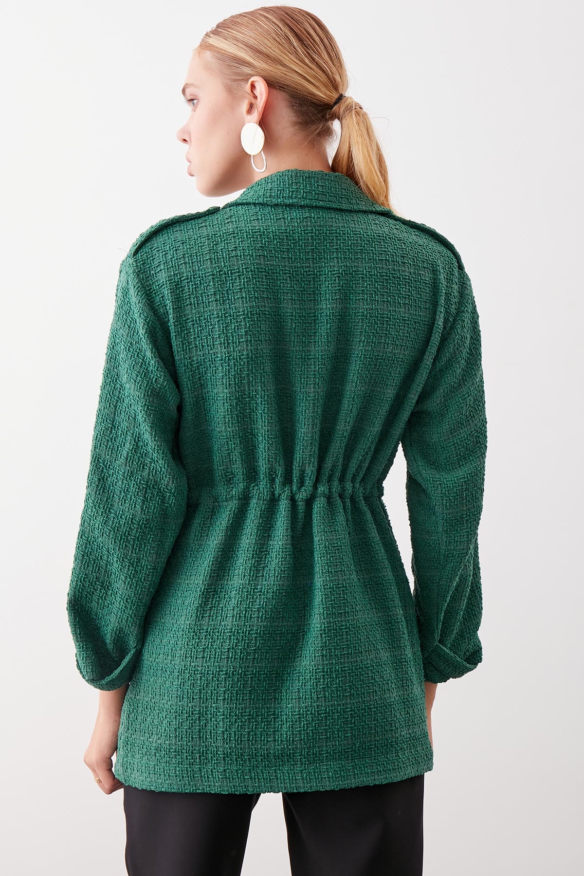 Beli Büzgü Detaylı Ceket - Thumbnail