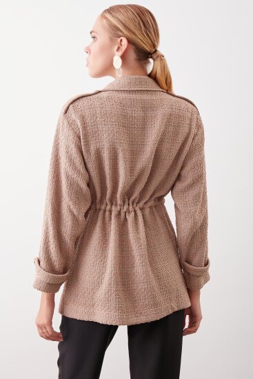 Beli Büzgü Detaylı Ceket - 9