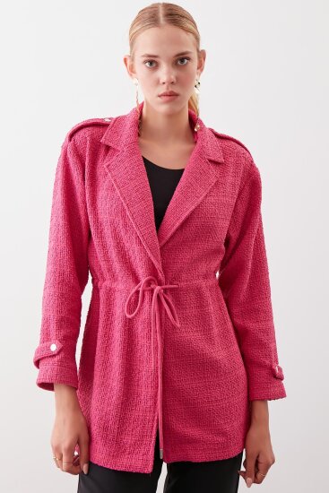 Beli Büzgü Detaylı Ceket - 13