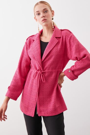 Beli Büzgü Detaylı Ceket - 14