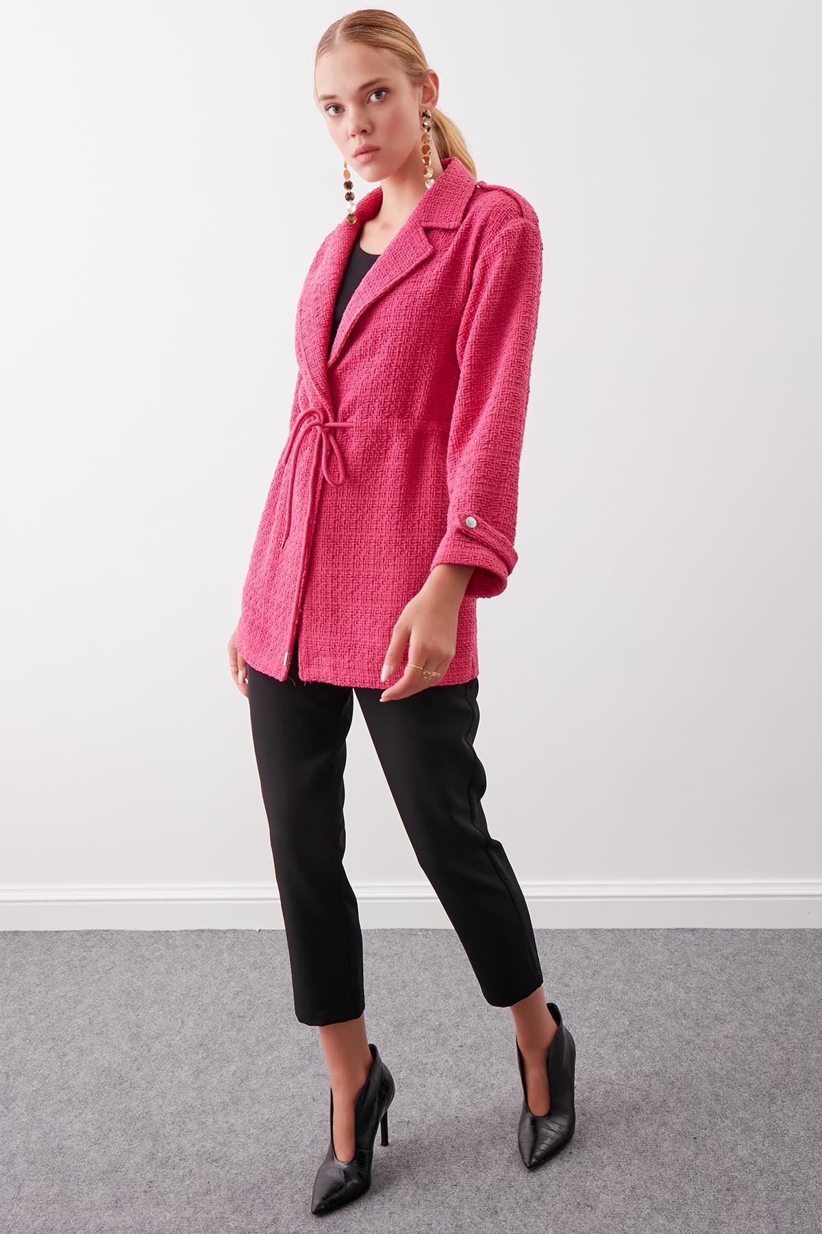 Beli Büzgü Detaylı Ceket - Thumbnail