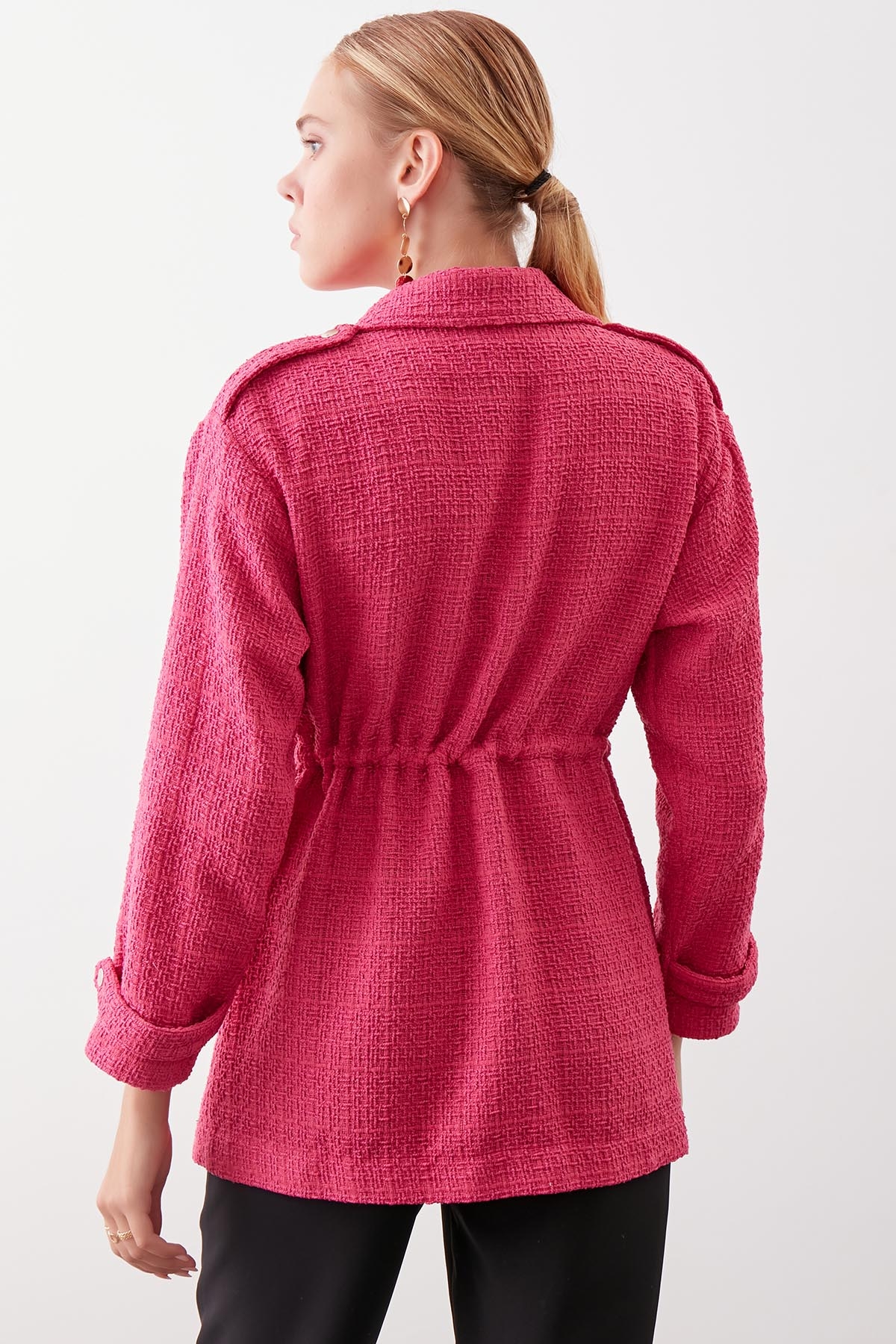 Beli Büzgü Detaylı Ceket - Thumbnail