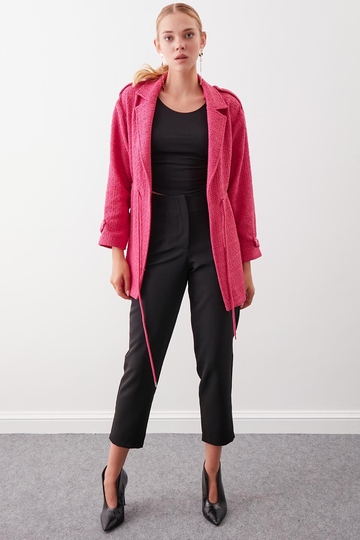 Beli Büzgü Detaylı Ceket - Thumbnail