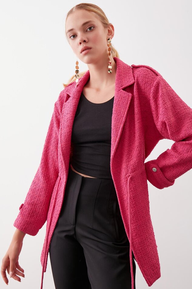 Beli Büzgü Detaylı Ceket - 18