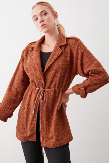 Beli Büzgü Detaylı Ceket - 20