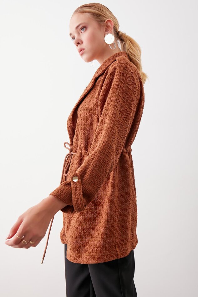 Beli Büzgü Detaylı Ceket - 21