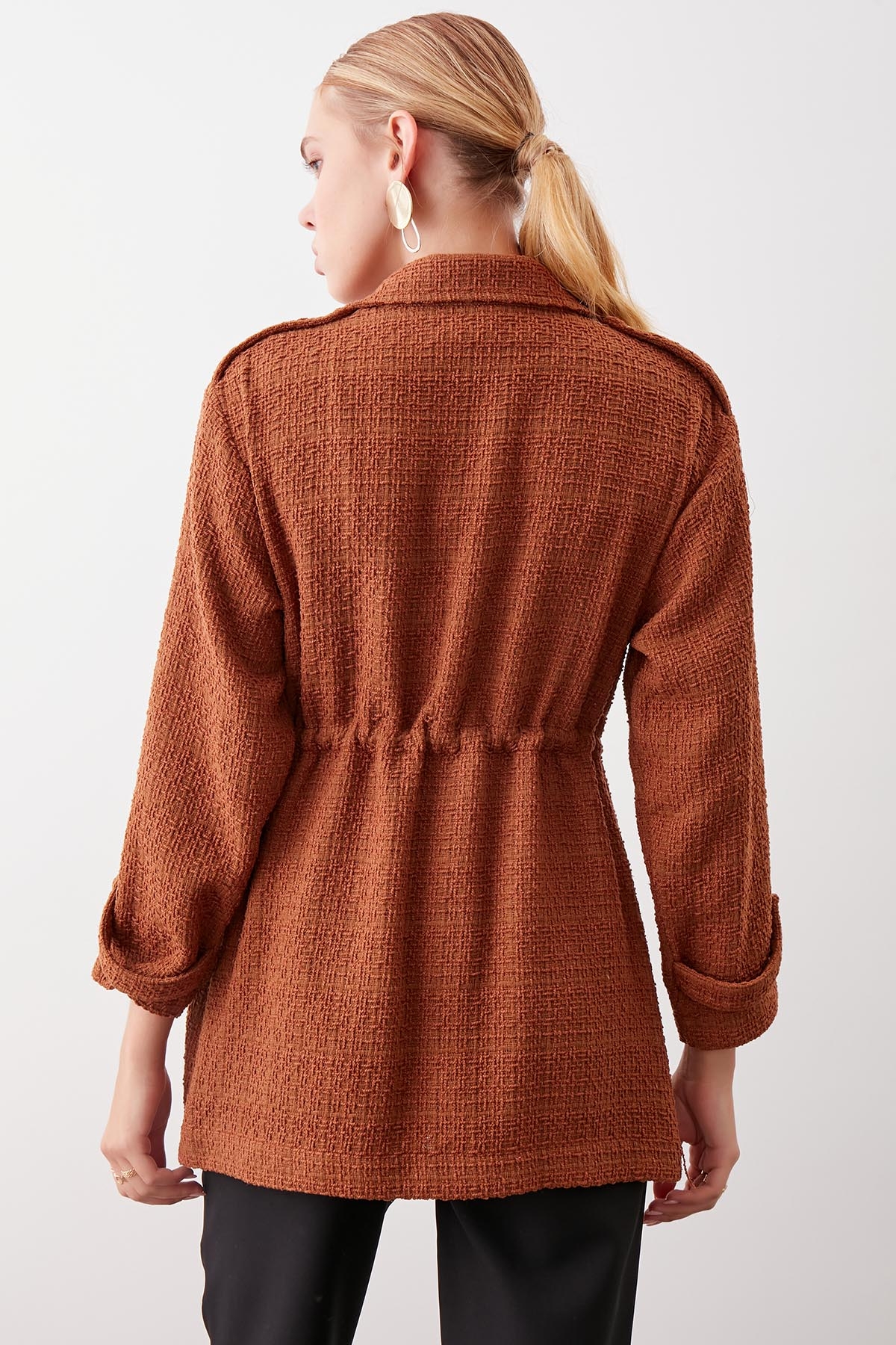 Beli Büzgü Detaylı Ceket - Thumbnail