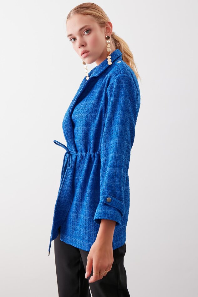 Beli Büzgü Detaylı Ceket - 26