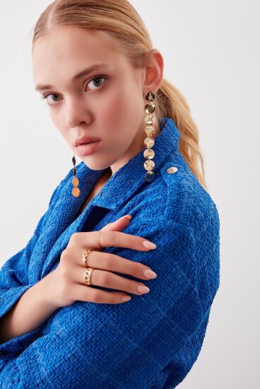 Beli Büzgü Detaylı Ceket - 27