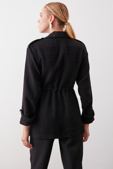 Beli Büzgü Detaylı Ceket - 33