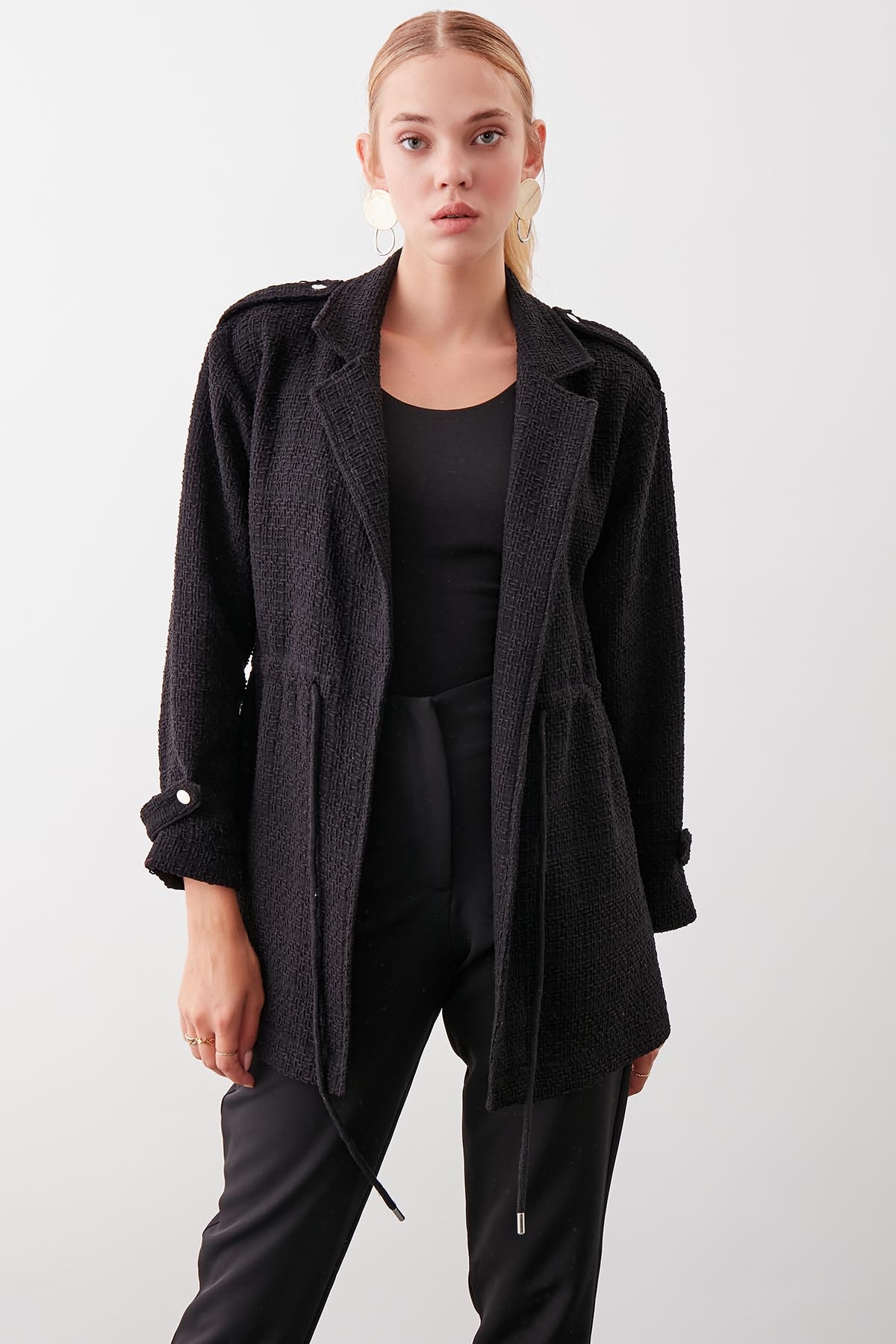 Beli Büzgü Detaylı Ceket - Thumbnail