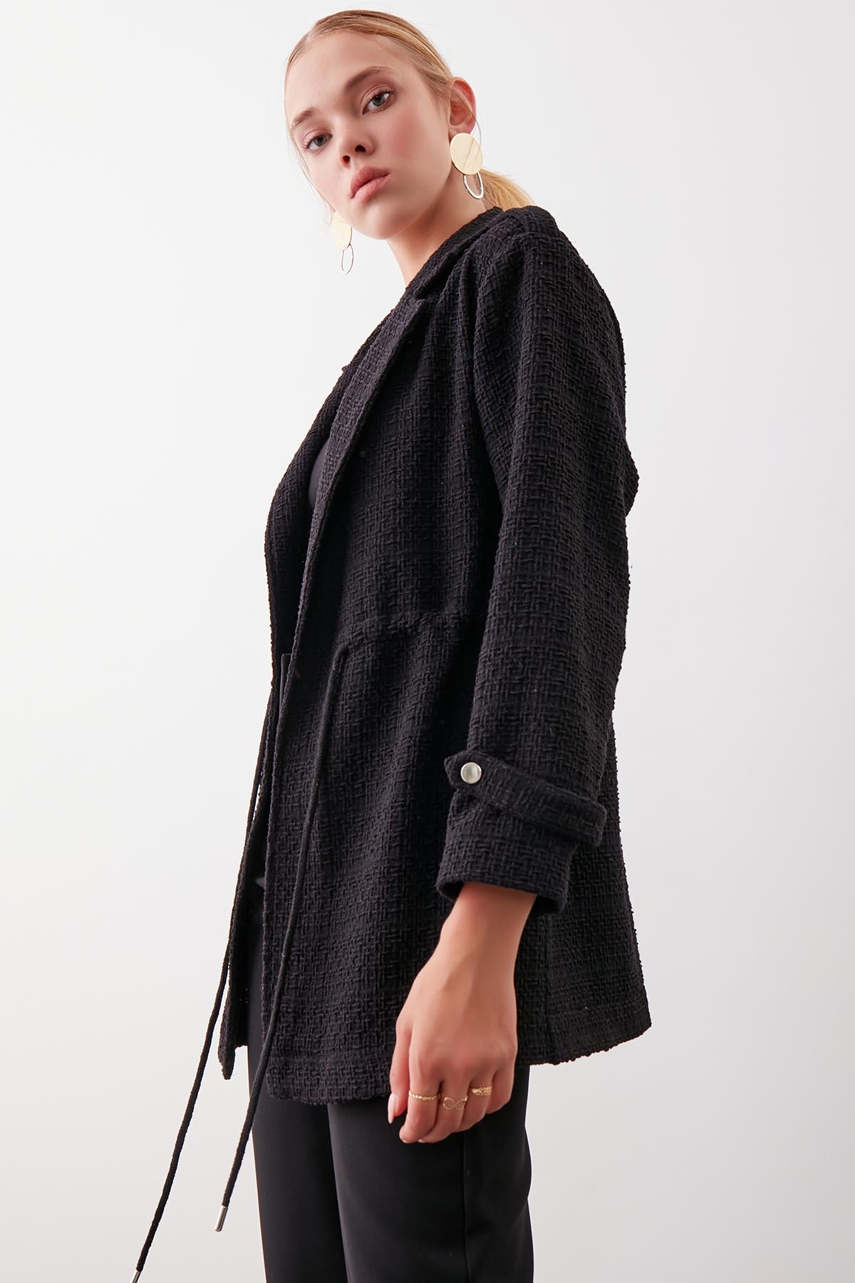 Beli Büzgü Detaylı Ceket - Thumbnail