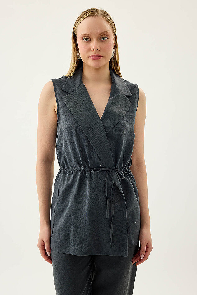 Beli Büzgü Kapamalı Yelek