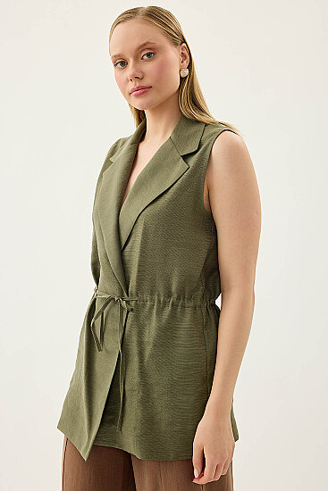 Beli Büzgü Kapamalı Yelek - 11