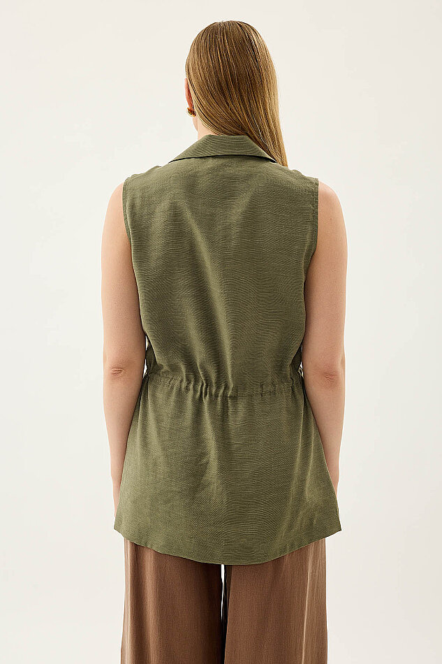 Beli Büzgü Kapamalı Yelek - 10