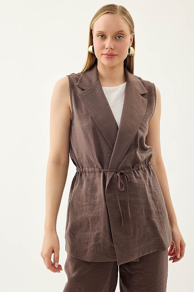 Beli Büzgü Kapamalı Yelek - 17