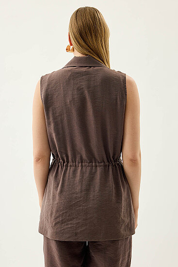 Beli Büzgü Kapamalı Yelek - 19