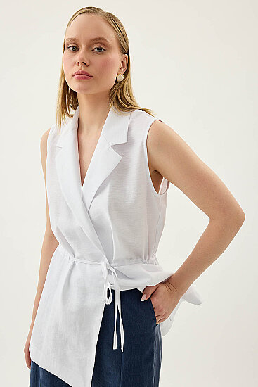 Beli Büzgü Kapamalı Yelek - 25