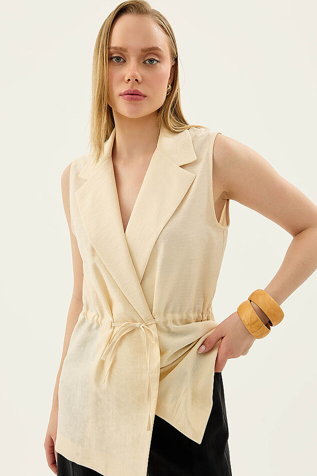 Beli Büzgü Kapamalı Yelek - 30