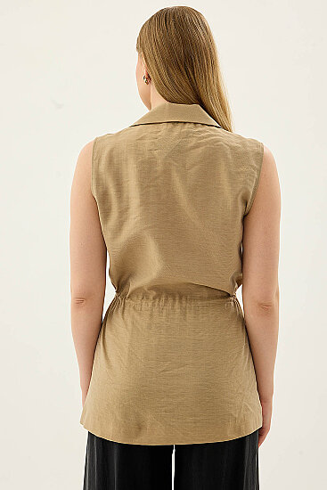 Beli Büzgü Kapamalı Yelek - 36